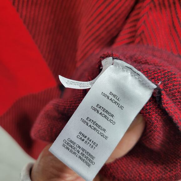Calvin Klein Red & Black Oversize Color Block Sweater Size L 12124-0634 - Picture 4 of 5